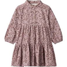 Wheat Kids' Felucca Floral Tiered Shirt Dress, Hydrageas
