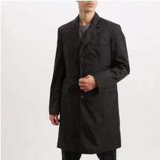 Men Coats on sale Long Sleeve Notch Collar Coat - Black