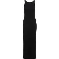Toteme Toteme Womens Black Slim-fit Scoop-neck Organic-cotton Blend Stretch-jersey Midi Dress BLACK