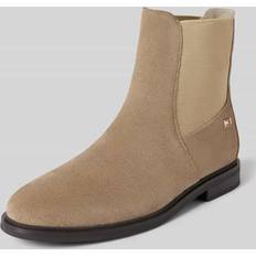 Tommy Hilfiger Boots Tommy Hilfiger Damen Chelsea Boots Flag Suede Flach, Beige (Beige)