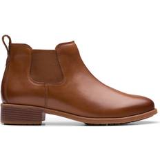 Clarks Ankelboots Clarks Premium kvinnors Havisham Top Chelsea Boot, Tan Leather, UK, Gulbrunt läder