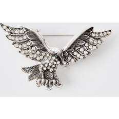 Silver Brooches boohooMAN Mens Silver Eagle Brooch Grey One