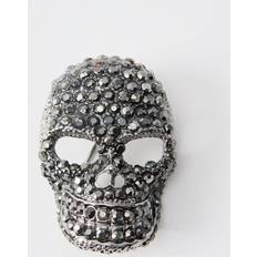 Broschen reduziert boohooMAN Mens Silberne Totenkopf-Brosche ONE SIZE, Silber