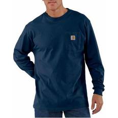 Carhartt Mens Workwear Pocket T Shirt Long Sleeve - Navy