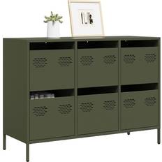 Green Sideboards vidaXL Olivgrün 101.5 x 39 x 73.5 cm Kaltgewalzter Stahl Grün Sideboard