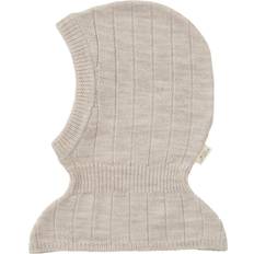 Copenhagen Colors Rib Knitted Balaclava In Merino Wool - Kräm
