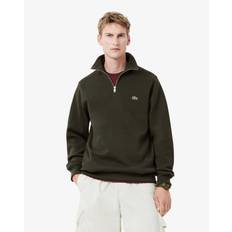 Lacoste Zip-up High Neck Interlock Sweater - Dark Khaki/Green