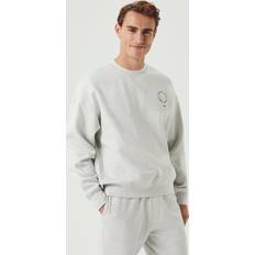 Herr - Oversize Tröjor Björn Borg Oversized Crew Herr Sweatshirts Från Magasin Ultra Light Grey Melange