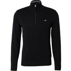 Gant Man Clothing Gant Classic Cotton Half Zip Knit Black