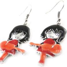 Red Earrings Noa [J1759] Red Orange 'Rockeuse' Designer Earrings