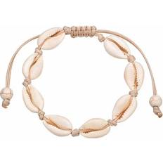 Justerbart Armband med vita snäckor Vit