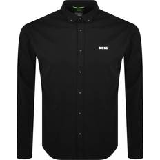 5XL Paidat BOSS Regular-fit shirt in anti-wrinkle cotton Black