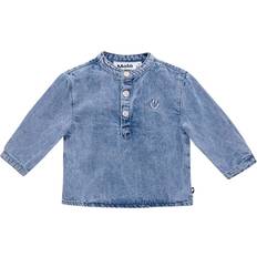 Blåa Skjortor Molo Enoz Skjorta Bleach Denim