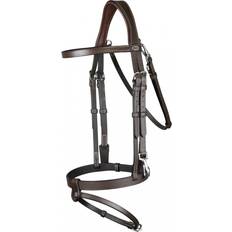 Working Flat Leather Bridle With Snap Hooks - Brown