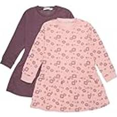 Ärmellose Kleider Minymo Girl's Sweat LS (2-Pack) Casual Dress, Misty Rose, 128