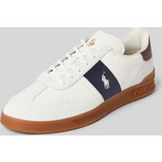 Polo Ralph Lauren Leather-Suede Heritage Sneakers white