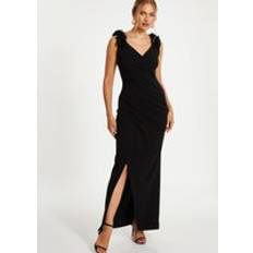 Clothing Quiz Floral Strap Maxi Wrap Dress Black