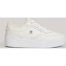Tommy Hilfiger Trainers Tommy Hilfiger Leather Platform Trainers with Faux Fur Lining - White