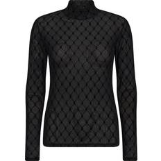 Bluse Mesh Turtle Neck Sort (Levering oktober)