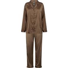 Hype The Detail Nattøj Satin Pyjamas Brun (Levering Oktober)