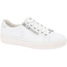 Rieker Dame - Læder Sneakers Rieker Newark Womens Trainers Colour: White