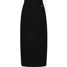 Black Skirts Dolce & Gabbana Black Viscose Midi Skirt Black