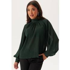 Bubbleroom Överdelar Bubbleroom High Collar Structured Blouse Dark green