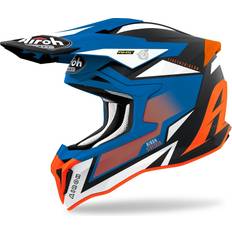 Motorcycle Equipment Airoh Strycker Axe, motocross helmet color: Matt Orange/Blue/Black/White