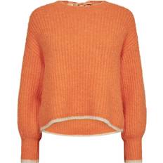 Orange - Striktrøjer Sweatere Co'Couture Co'couture Coraliecc Bow Ls Rib Knit Strik 32157 53-Orange (XSMALL)