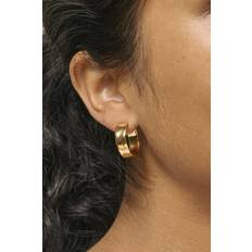 Beige Earrings ENAMEL Copenhagen Sandra Wide 18kt Gold Hoop Earrings