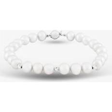 White Bracelets T.H.Baker 9ct White Gold Grey Freshwater Pearl Bead Bracelet BRZ70029FW