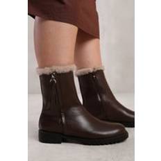 Where's That From 'Ice' Mid Calf Boot With Fur Trim Brown