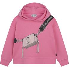 Kinderbekleidung Marc Jacobs Marc Jacobs Girls Pink Cotton Snapshot Bag Hoodie