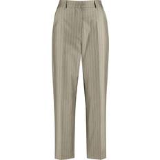 Taifun Straight Fit 7/8 Trousers With Pinstripes Sage