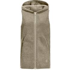 Damen Westen Jack Wolfskin Damen High Curl Long Weste beige