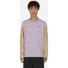 Comme des Garçons Kläder Comme des Garçons Bi-Color Stripe Longsleeve T-Shirt Purple Multicolor