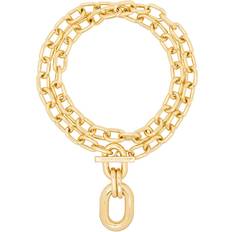 Gyllene Halsband Med Stor Hänge - Gul