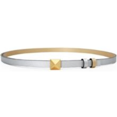 Yellow Belts Belle & Bloom Cleopatra Pyramid Stud Leather Belt Metallic Yellow