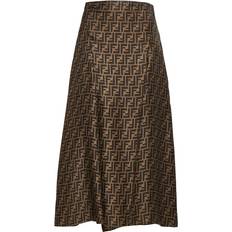 Brown Skirts Fendi FF Motif Twill Midi Skjørt Brown