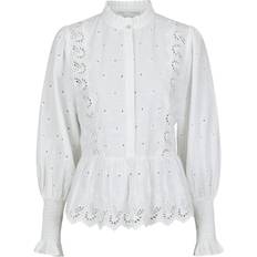 XS Bluser Neo Noir Maviana Emb Blouse Langermede Bluser hos Magasin