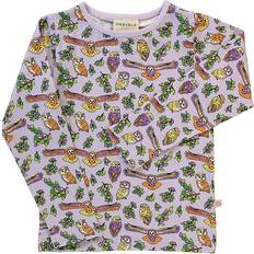 104/110 Overdele Børnetøj Småfolk Long-sleeved top with owls Orchid Petal