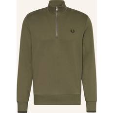 Fred Perry Oberteile Fred Perry Half Zip Pullover Olivgrün Größe Dunkelgrün