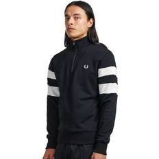 Fred Perry Herre - Sweatshirts Sweatere Fred Perry Tipped Sleeve Half Zip Sweatshirt Black