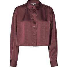 Herre Skjorter mbyM Emele-M Satinskjorte Bordeaux