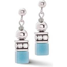 Blue Earrings Coeur de Lion Graduated GEOCUBE Earrings Spheres Light Blue For Women blue/silver