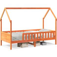 Childbeds vidaXL Kids' House Bed Frame Without Mattress Wax 90x190 cm Single Pine