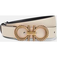 Beige Cinturones Ferragamo Adjustable Reversible Gancini Belt - Beige