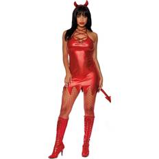 Sexy Metallic Devil Women's Costume Dress