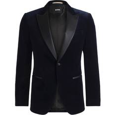 XL Costumes Boss Black Hutson Velvet Tuxedo Blazer - Dark Blue