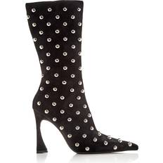 Jeffrey Campbell Botas Jeffrey Campbell Women's Fancy U Embellished Booties Black Suede/Silver